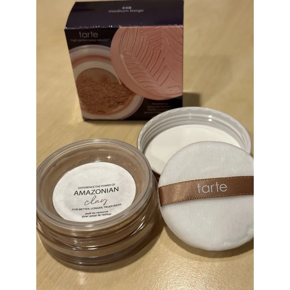 Tarte Amazonian Clay Gem Powder Foundation 34B Medium Beige 0.35 oz NIB NWT